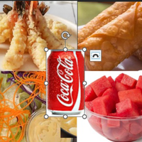 House Salad, Tempura Shrimp, Fresh Watermelon, Egg Roll, Coke Bundle